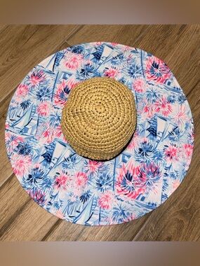 Lilly Pulitzer Beach Hat - Sea to shining sea print